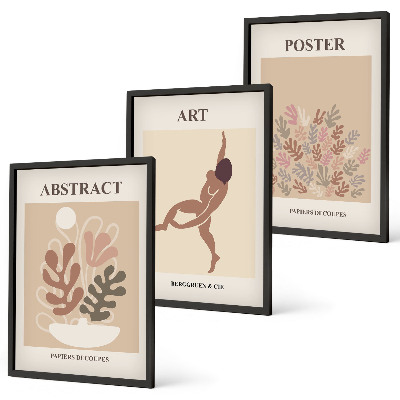 Set de 3 cuadros para salón Las elegantes composiciones de Matisse