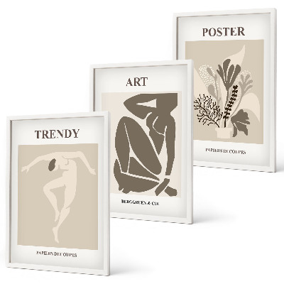 Set de 3 cuadros para salón Las figuras vegetales de Matisse