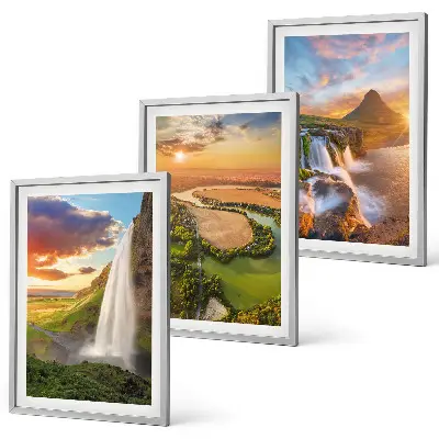 Set de 3 cuadros de paisajes de cascadas del oeste para salón