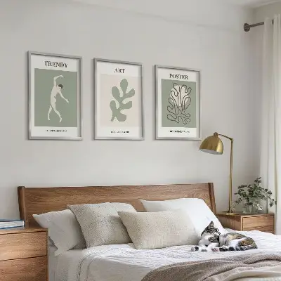 Figuras abstractas de plantas juego de 3 cuadros