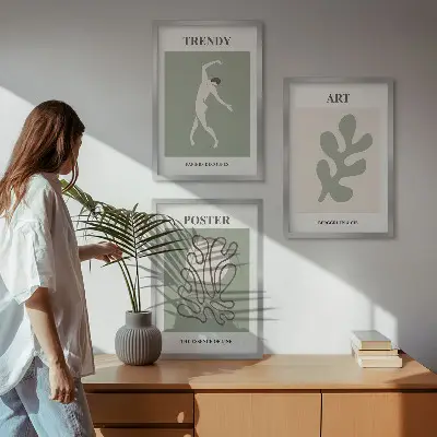 Figuras abstractas de plantas juego de 3 cuadros