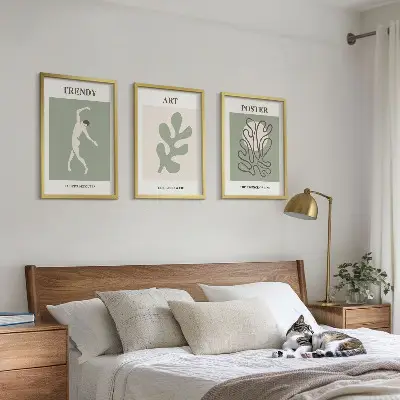 Figuras abstractas de plantas juego de 3 cuadros