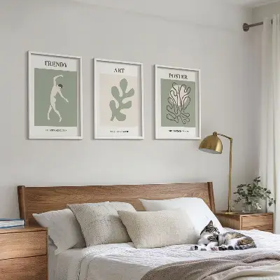 Figuras abstractas de plantas juego de 3 cuadros