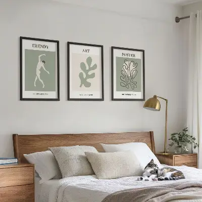 Figuras abstractas de plantas juego de 3 cuadros