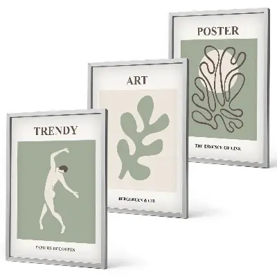 Figuras abstractas de plantas juego de 3 cuadros