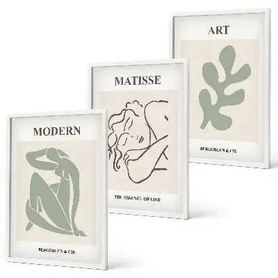 Juego de 3 cuadros diseño decorativo de personajes de plantas