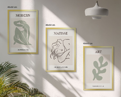 Juego de 3 cuadros Diseño de personajes de plantas con estilo