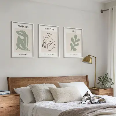 Juego de 3 cuadros diseño decorativo de personajes de plantas
