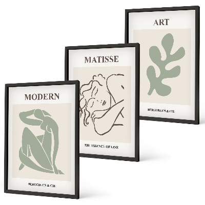 Juego de 3 cuadros Diseño de personajes de plantas con estilo