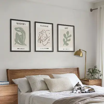 Juego de 3 cuadros diseño decorativo de personajes de plantas