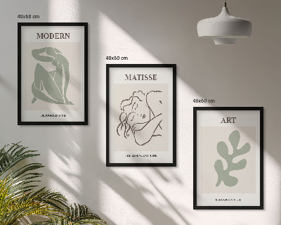 Juego de 3 cuadros Diseño de personajes de plantas con estilo