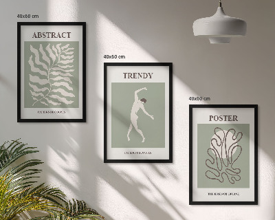 Set de 3 cuadros para salón Los patrones de plantas verdes de Matisse