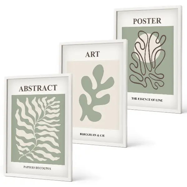 Juego de 3 cuadros con motivos vegetales de Matisse