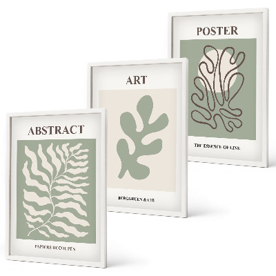 Juego de 3 cuadros Carteles con motivos vegetales de Matisse
