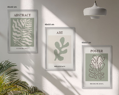 Juego de 3 cuadros Carteles con motivos vegetales de Matisse