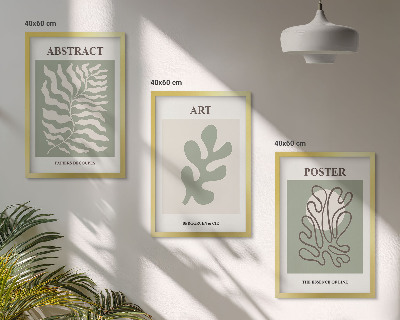 Juego de 3 cuadros Carteles con motivos vegetales de Matisse