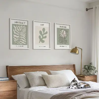 Juego de 3 cuadros con motivos vegetales de Matisse