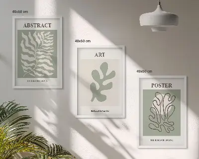 Juego de 3 cuadros con motivos vegetales de Matisse