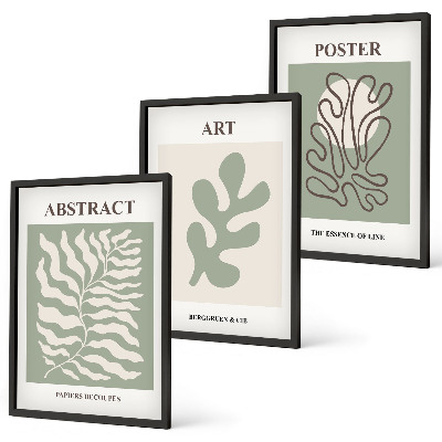 Juego de 3 cuadros Carteles con motivos vegetales de Matisse