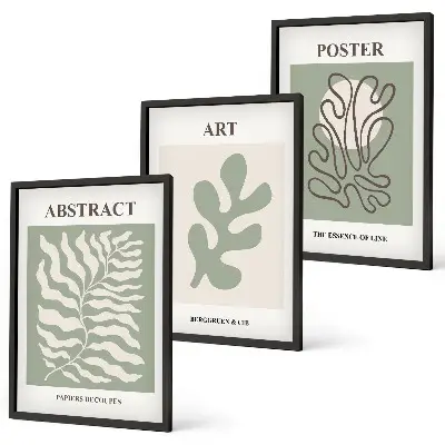 Juego de 3 cuadros con motivos vegetales de Matisse