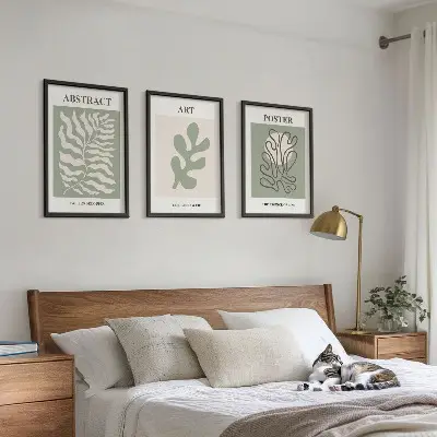 Juego de 3 cuadros con motivos vegetales de Matisse