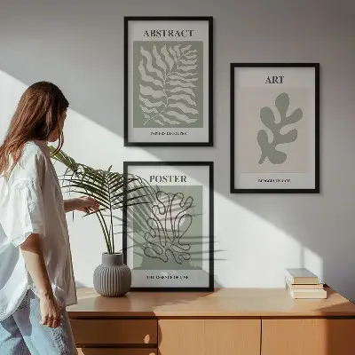 Juego de 3 cuadros con motivos vegetales de Matisse