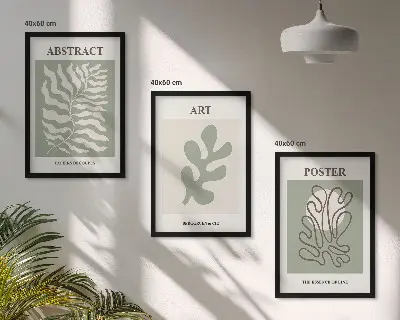 Juego de 3 cuadros con motivos vegetales de Matisse
