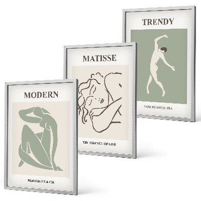 Set de 3 cuadros para salón Personajes minimalistas con estilo