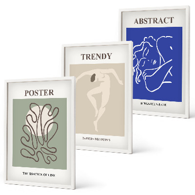 Juego de 3 cuadros Gráficos al pastel de Henri Matisse