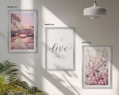 Juego de 3 cuadros con motivo de puente de flores