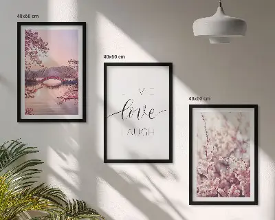Juego de 3 cuadros con motivo de puente de flores
