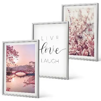 Juego de 3 cuadros con motivo de puente de flores