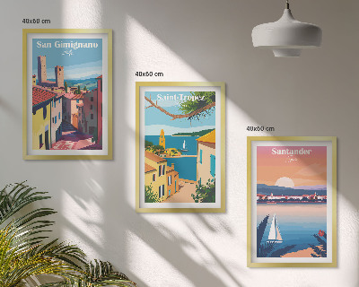 Juego de 3 cuadros Paisajes de pueblos italianos