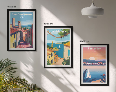 Juego de 3 cuadros Paisajes de pueblos italianos