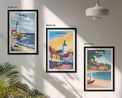 Set de 3 cuadros para salón Vistas a la ciudad Ustka Tarnów Sopot