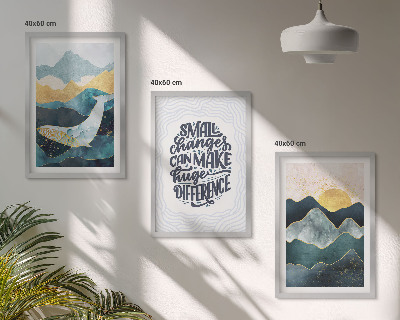 Juego de 3 cuadros Inspiración abstracta de montañas