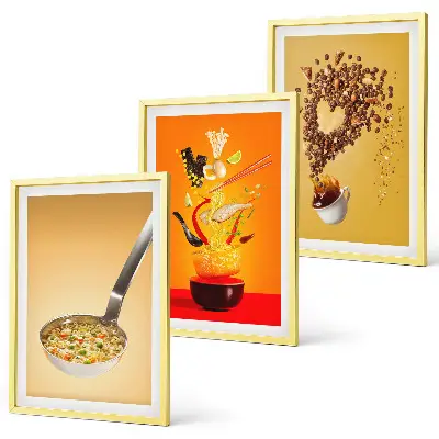 Set de 3 cuadros para cocina con motivos de comida