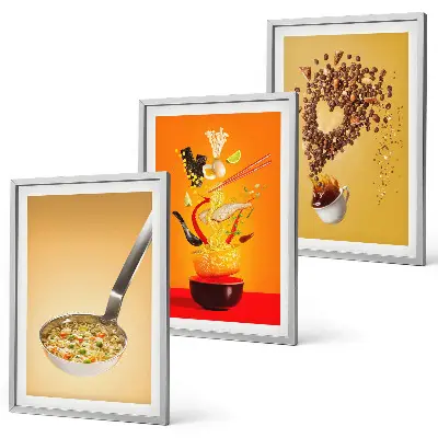 Set de 3 cuadros para cocina con motivos de comida