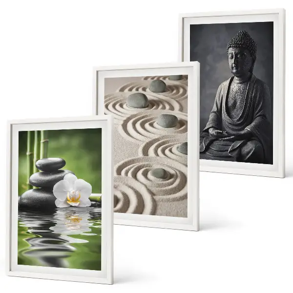 Juego de 3 cuadros con vista relajante de Buda zen