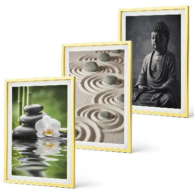 Juego de 3 cuadros con vista relajante de Buda zen