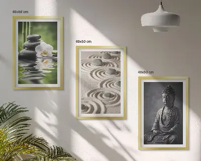 Juego de 3 cuadros con vista relajante de Buda zen