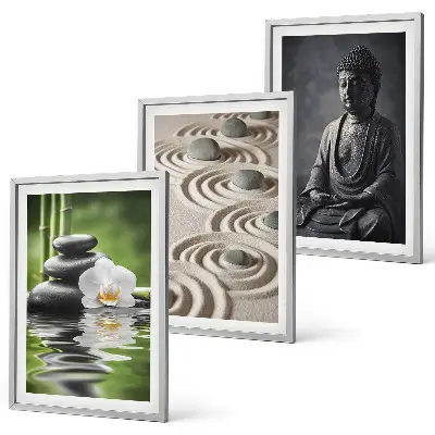 Juego de 3 cuadros con vista relajante de Buda zen