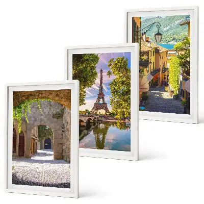 Set de 3 cuadros decorativos diseño de arquitectura de la torre Eiffel para salón