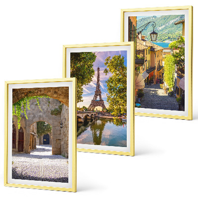 Set de 3 cuadros para salón Calles de arquitectura Eiffel