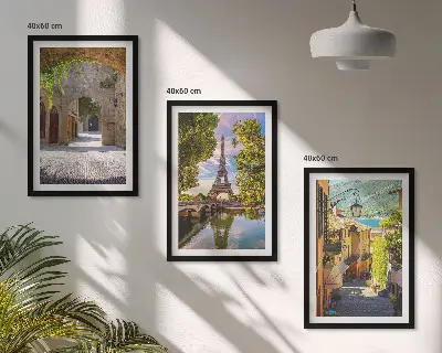 Set de 3 cuadros decorativos diseño de arquitectura de la torre Eiffel para salón