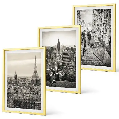 Juego de 3 cuadros con diseño de escaleras en París y Nueva York