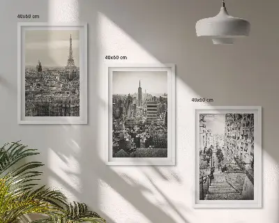 Juego de 3 cuadros con diseño de escaleras en París y Nueva York
