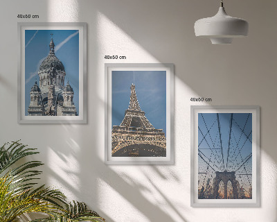 Set de 3 cuadros para salón Vistas de edificios de ciudades de todo el mundo.
