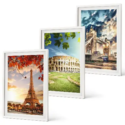 Juego de 3 cuadros decoración de monumentos de Europa