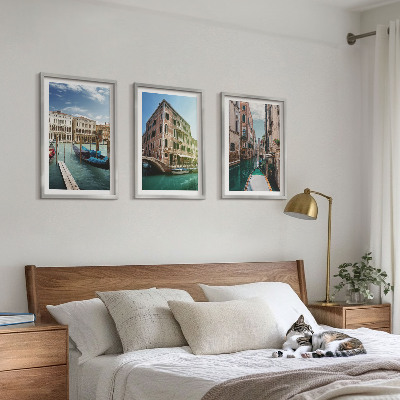 Set de 3 cuadros para salón arquitectura de los canales de Venecia